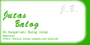 jutas balog business card